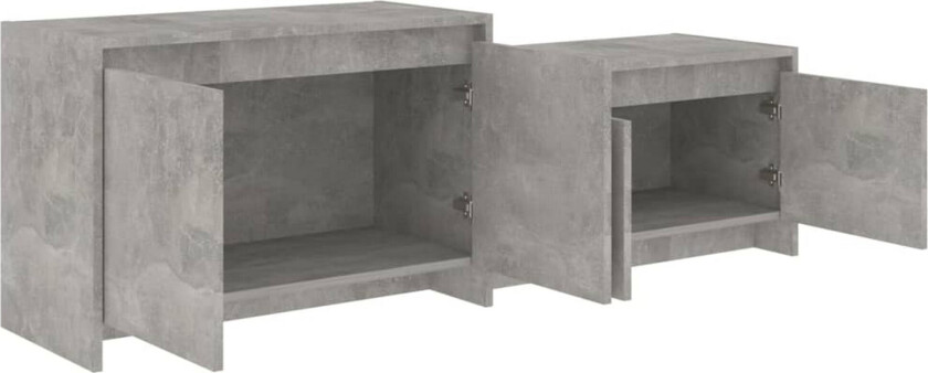 TV-benk betonggrå 146,5x35x50 cm sponplate