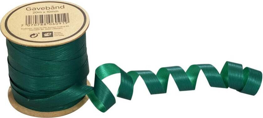 Gavebånd 20m x 10mm mørk grønn