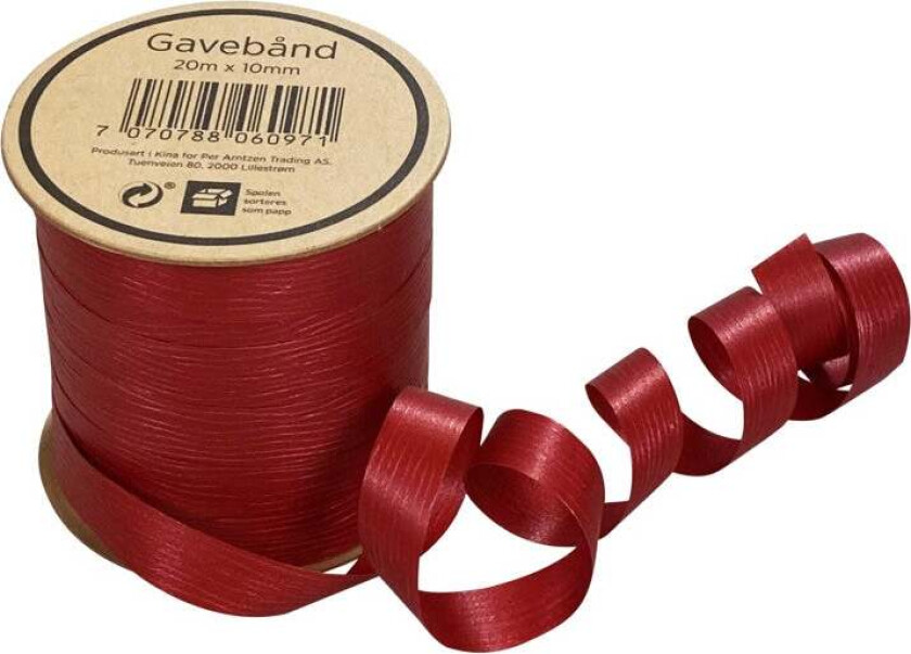 Gavebånd 20m x 10mm rød