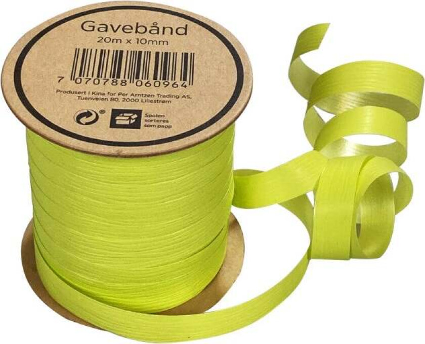 Gavebånd 20m x 10mm limegrønn