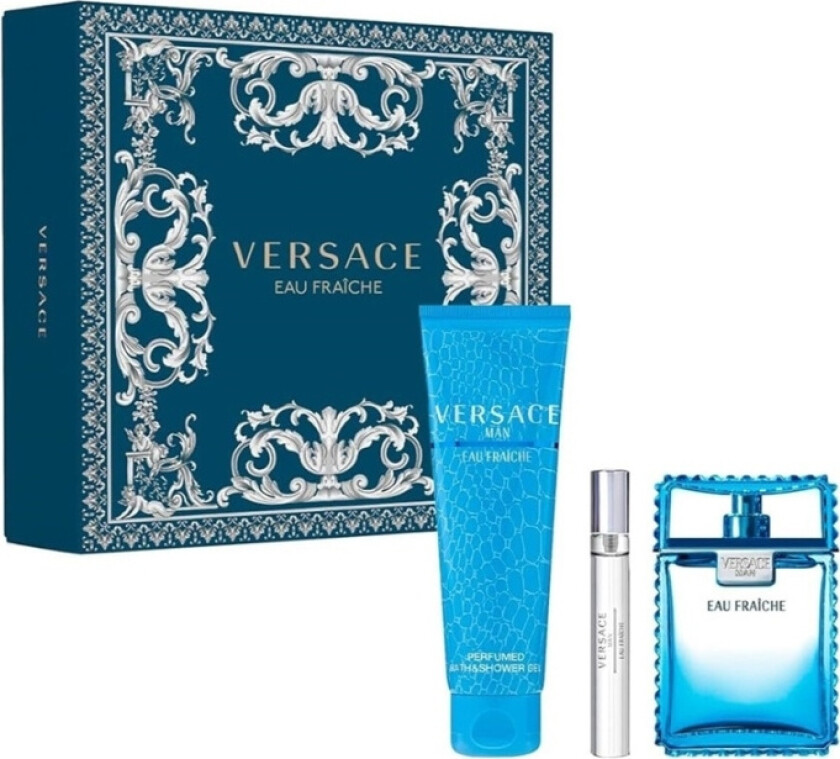 Giftset Versace Man Eau Fraiche Edt 100ml + Edt 10ml + SG 150ml