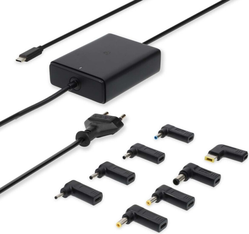 Notebook Adapter GaN 100 W 5 / 9 / 12 / 15 / 20 V DC 3.0 / 5.0 A Brukes til: Notisbok / Smarttelefon / Tablett Euro / Type-C (CEE 7/16)