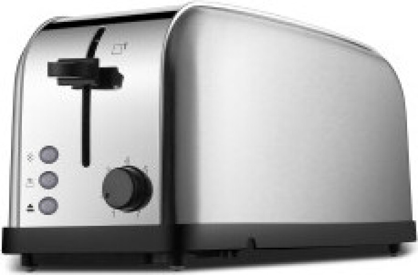 SYM-1311: Brødrister i rustfritt stål - 2 skuffer, 4 skiver