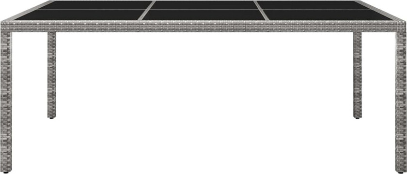 Utendørs spisebord grå 200x150x74 cm polyrotting