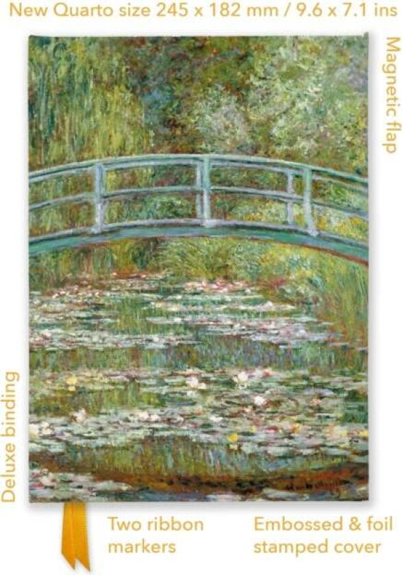 Claude Monet: Bridge over a Pond of Water Lilies (Foiled Quarto Journal)