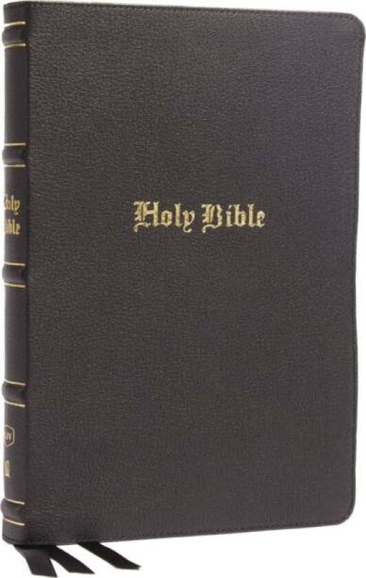 KJV, Thinline Bible, Large Print, Genuine Leather, Black, Red Letter, Thumb Indexed, Comfort Print av Thomas Nelson