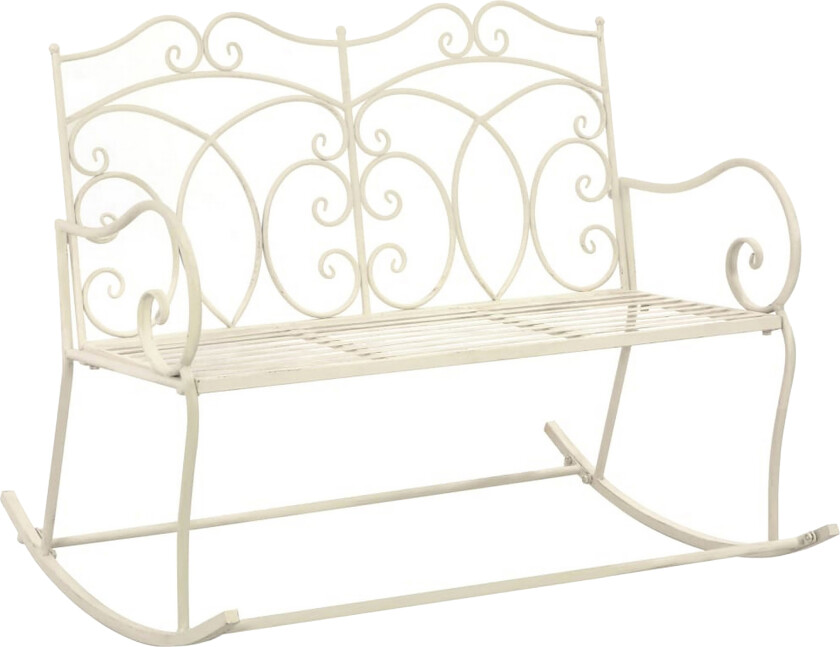 Hagebenk 104 cm jern antikk hvit