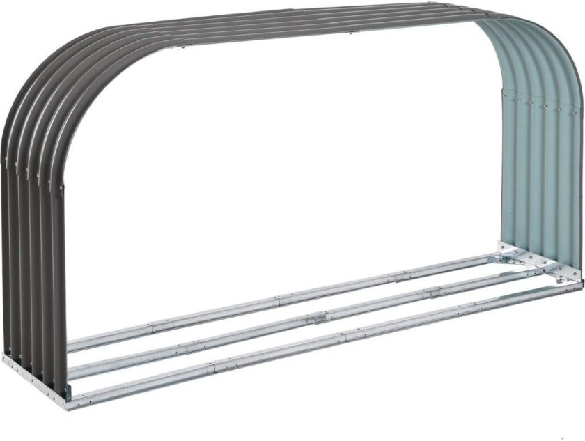 Vedstativ Vedoppbevaring Vedskjul Vedstativ 0,85 M³ Stålgrå 208 X 46 X 112 Cm