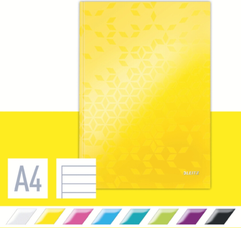 Notatbok WOW A4 Linj. 90g/80a Gul