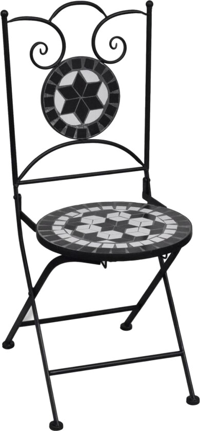 Bistrostol mosaikk 2 stk - sort/ hvit