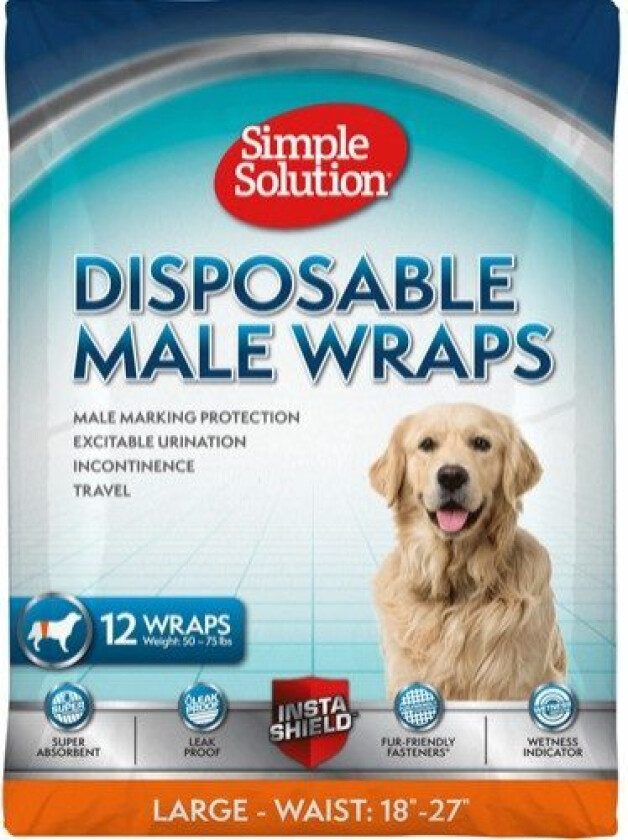 Engangsmagebånd Hannhund 12pk L