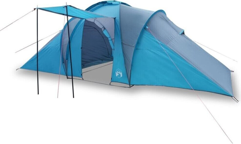 Campingtelt 6 personer blå 576x238x193 cm 185T taft