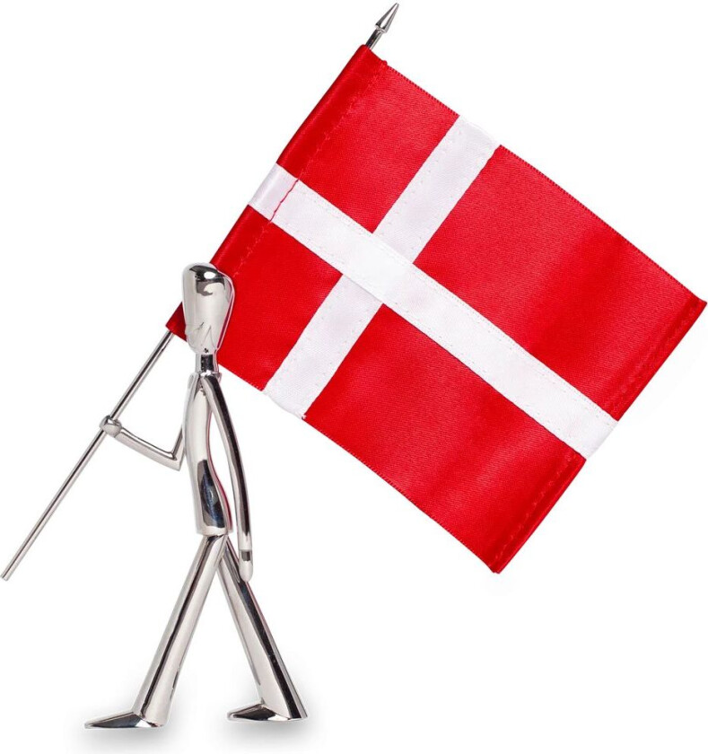 Royal Guard flaggbærer figurin 18 cm Polished steel