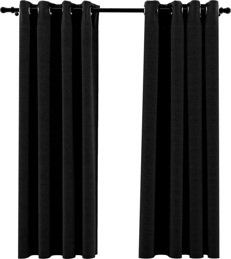 Lystette gardiner 2 stk antrasitt 140x175 cm