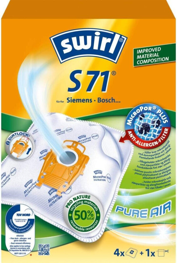 Swirl Dammsugarpåsar S71 OBS 3X4ST