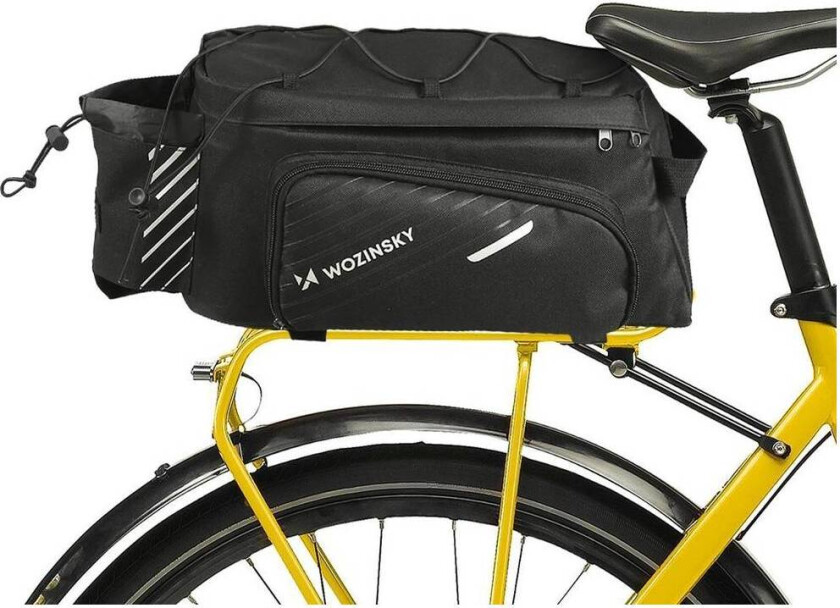 Bilde av Sykkelveske til bagasjebærer med siderom, regntrekk og bærestropp - 9l