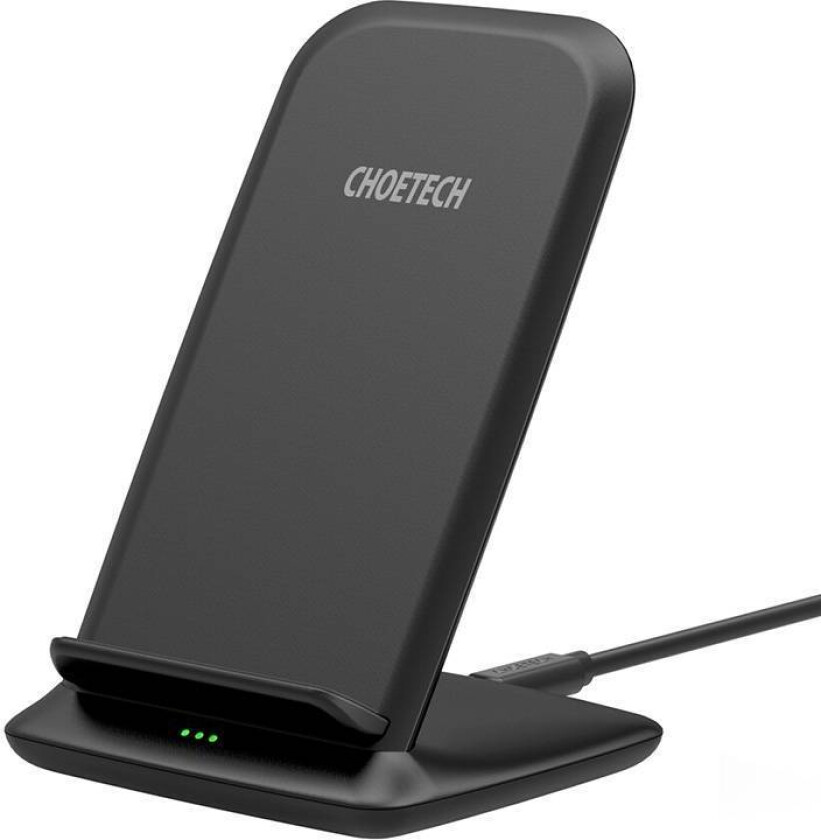 15W Qi trådløs lader stand for 2 posisjoner - Sort