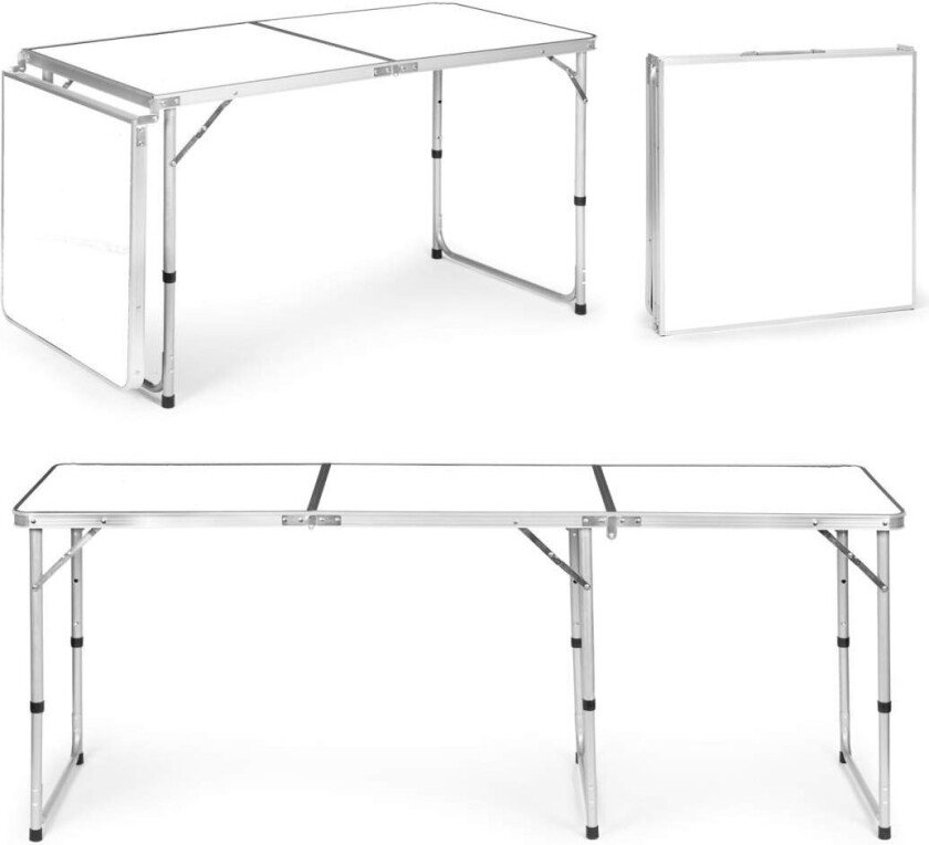 Bilde av Turistbord, sammenleggbart campingbord, hvit plate, 180 x 60 cm