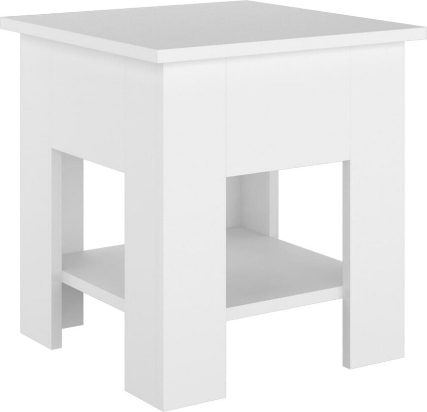 Salongbord hvit 40x40x42 cm konstruert tre