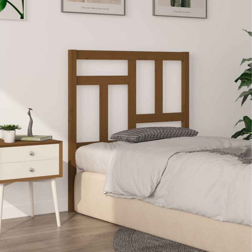 Sengegavl honningbrun 80,5x4x100 cm heltre furu
