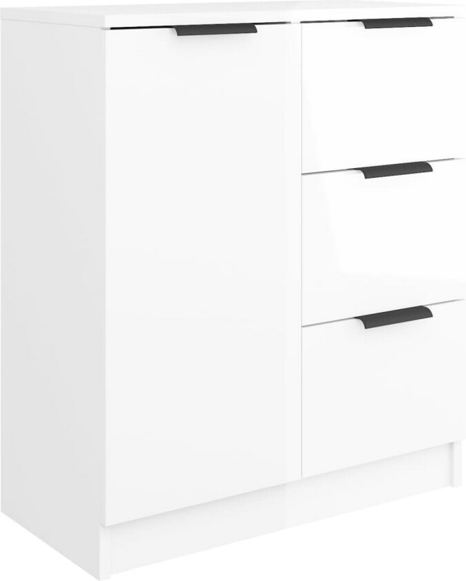 Skjenk høyglans hvit 60x30x70 cm konstruert tre