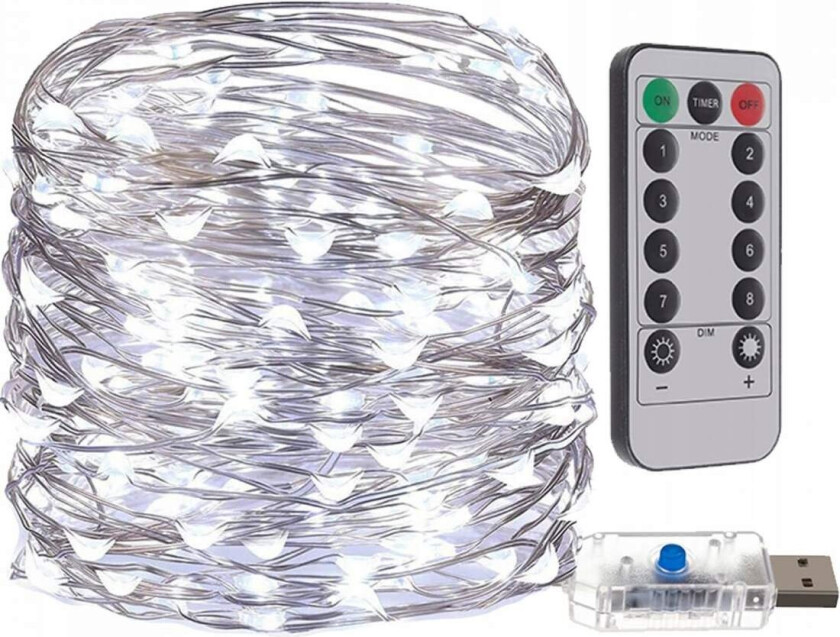 Juletrebelysning - LED - kaldt hvitt lys