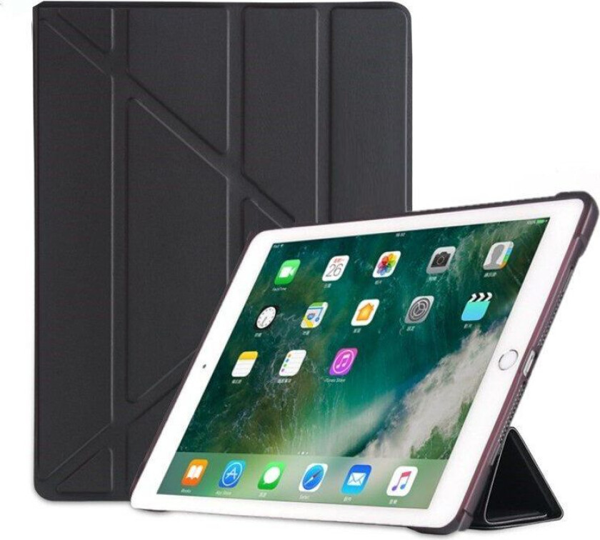 INF iPad-deksel 9,7 tommers Smart Cover-deksel med stativ Svart