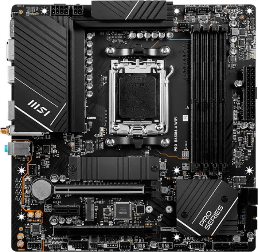 PRO B650M-A WIFI Hovedkort - AMD B650 - AMD AM5 socket - DDR5 RAM - Micro-ATX