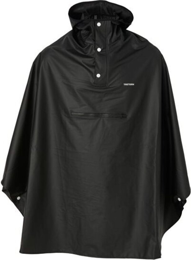 PU Light Rainponcho Jet black OneSize, Jet black