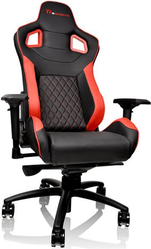 Ttesports GT-Fit 100 Gamingstol - Svart/Rød - PU-lær - Opptil 120 kg
