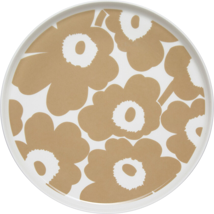 Unikko tallerken beige-hvit Ø25 cm