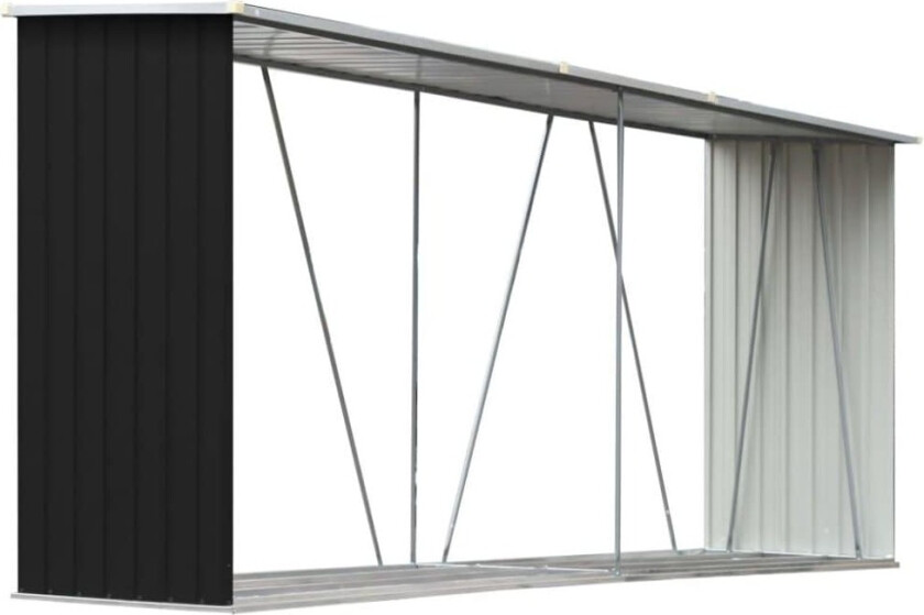 Bilde av Vedskjul galvanisert stål 330x84x152 cm antrasitt