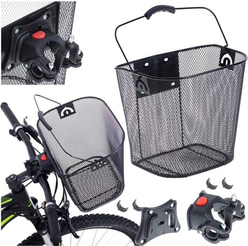 Sykkelkurv foran metall klikkkurv