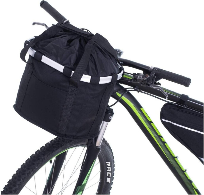 Front kurv sykkelkurv sammenleggbar deksel klikk svart