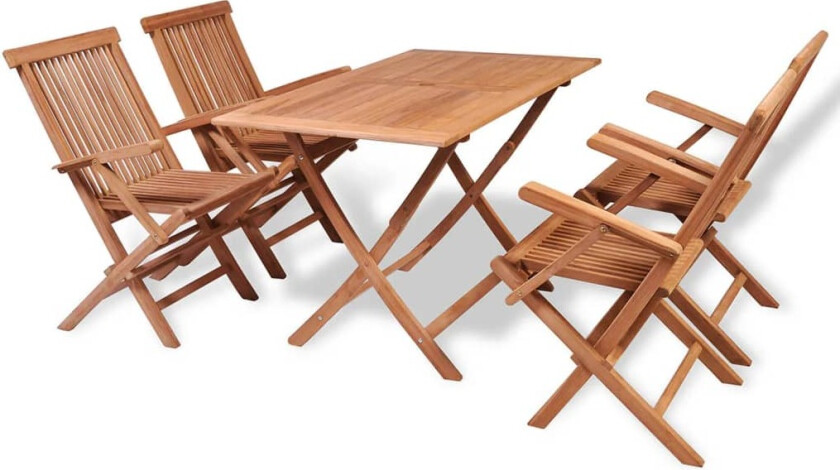 Utendørs spisestue 5 deler heltre teak