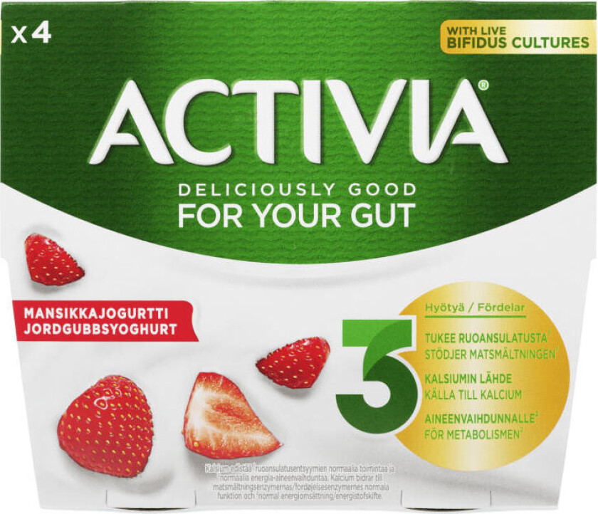 Activia Yoghurt Jordbær 4x125g
