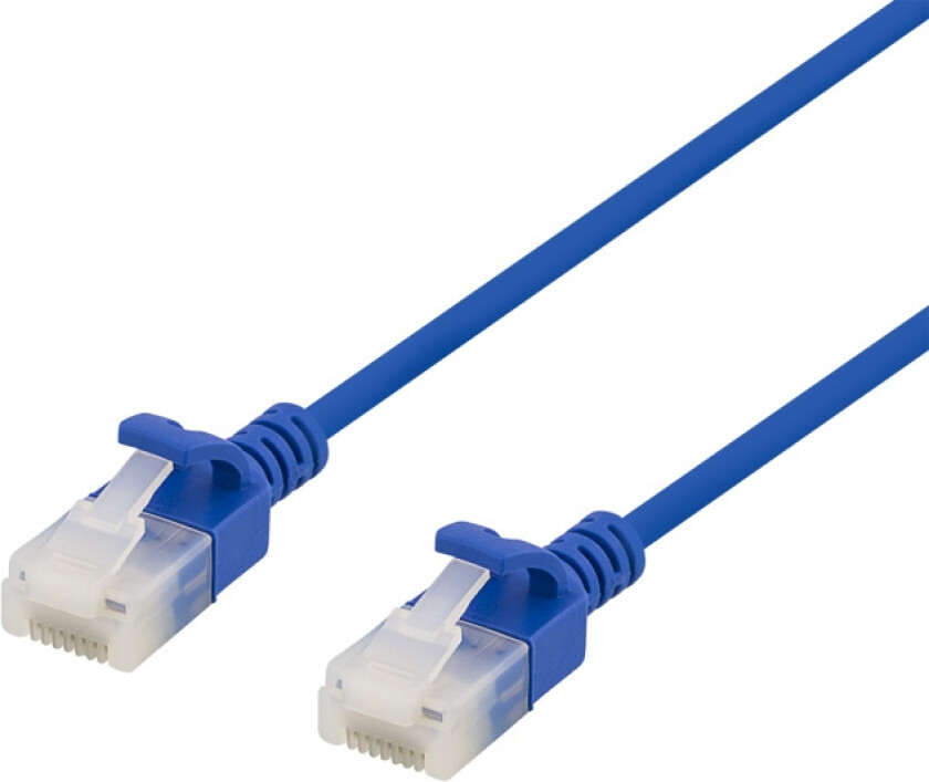 U/UTP Cat6a patch cable, slim, 3,5mm diameter, 1,5m, blue