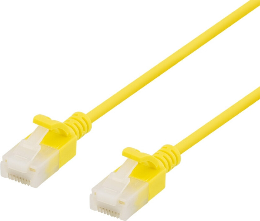 U/UTP Cat6a patch cable, slim, 3,5mm diameter, 0,5m, yellow