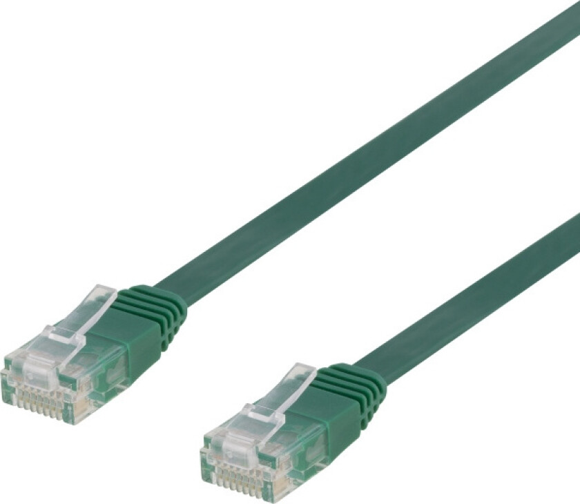 U/UTP Cat6 patch cable, flat, 2m, 250MHz, green