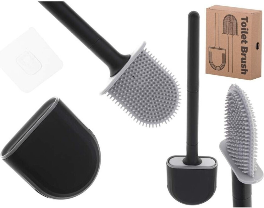 Bilde av Silikon toalettbørste med skål sort