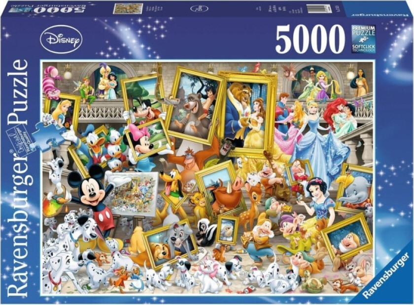 Puslespill 5000 Brikker - Disney Antikk Multikarakterer