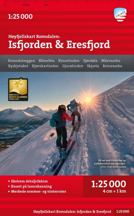 Høyfjellskart Romsdalen : Isfjorden & Eikesdalen