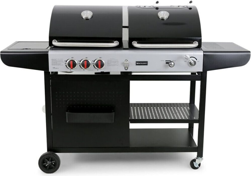 Propan og kullgrill kombinert