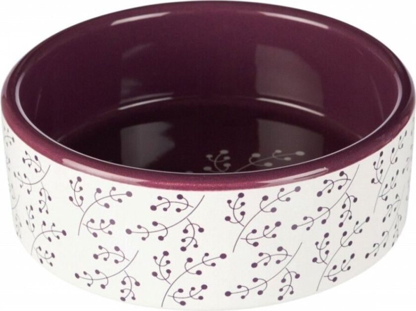 Hundematskål Hvit & Vinrød (3 dl / ø 12 cm)