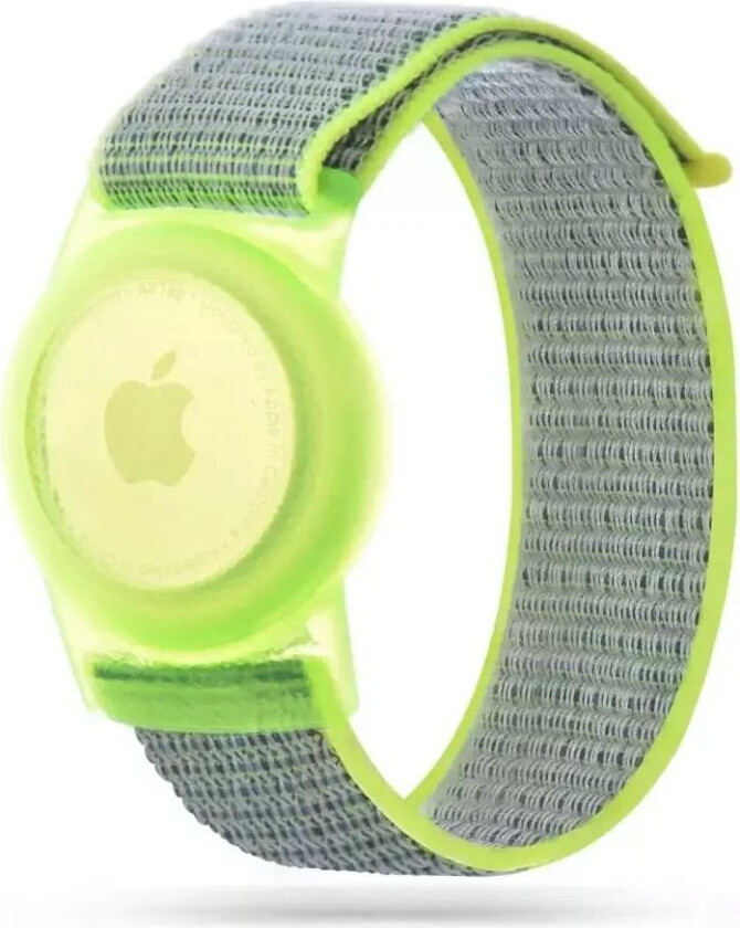 Tech-Protect Nylon - Apple Airtag-stropp for barn - Lime