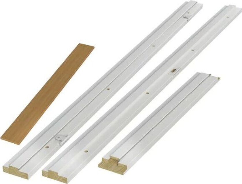 Karmsett 121 mm m/terskel hvit bomull S0502-Y 80x210 cm