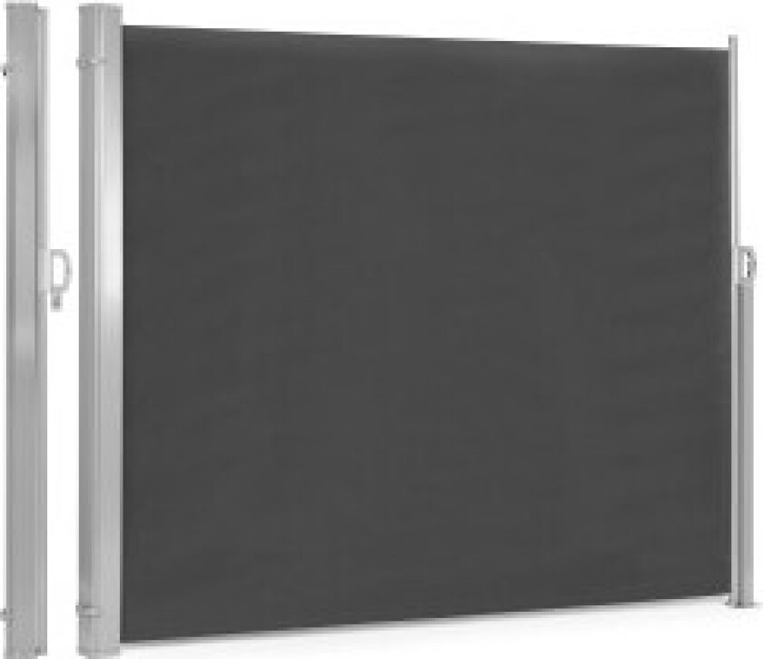 Sammenleggbar sidemarkise, rullegardin, skjerm for hagen, terrasse, antrasitt