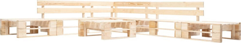 Hagemøbelsett 6 deler tre naturlig