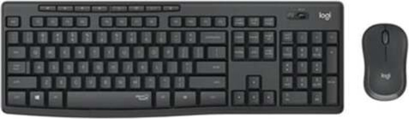 Tastatur med Trådløs Mus Logitech MK295 Svart Spansk Qwerty
