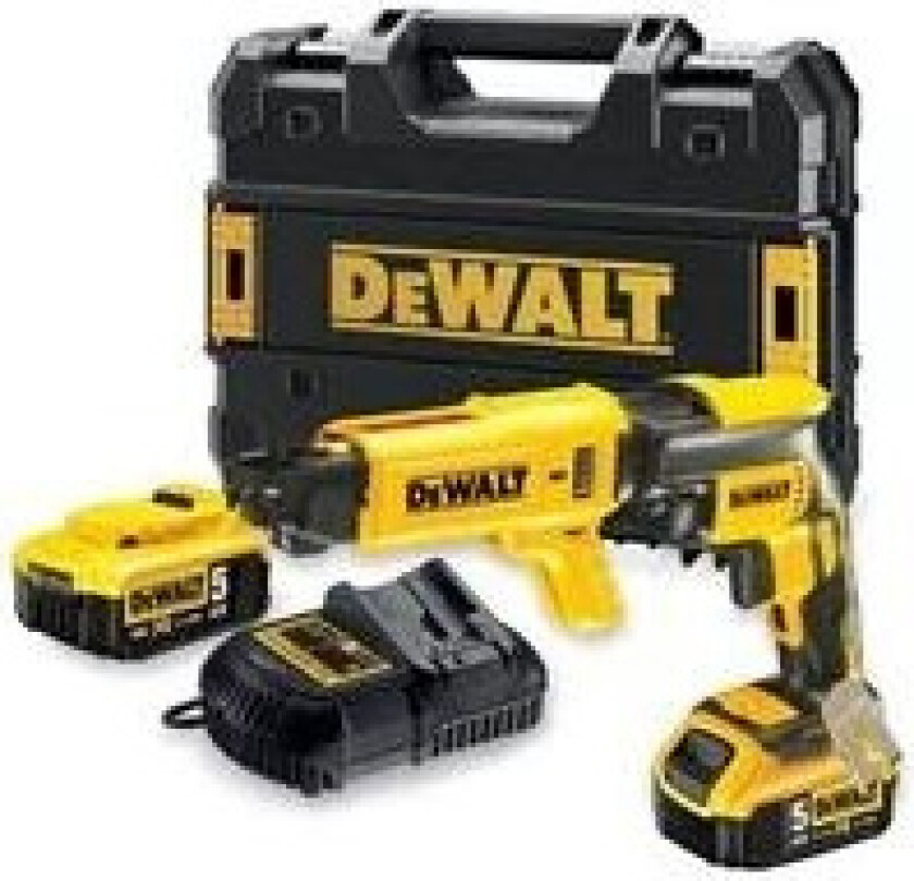 Dewalt DCF620P2K Gipsskrutrekker med 2 stk 5,0 Ah batterier og lader